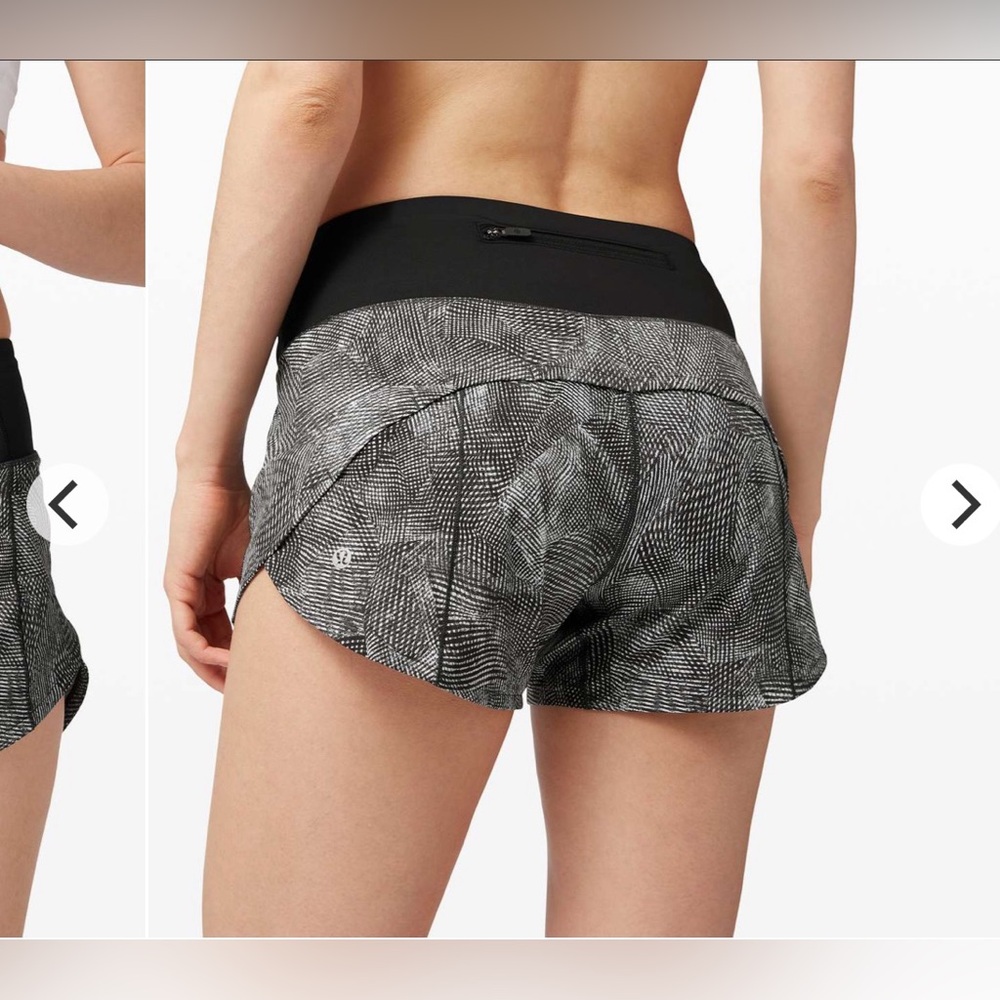 lululemon athletica Black and Gray Athletic Shorts